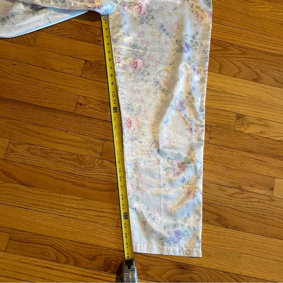 Aria womens pajama set size medium 12 14 white floral flannel lining button - Picture 12 of 14